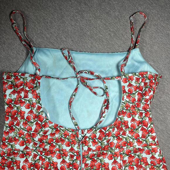 B Smart Floral Print Spaghetti Strap Womans Small Summer Dress With Front Slit - Picture 4 of 8